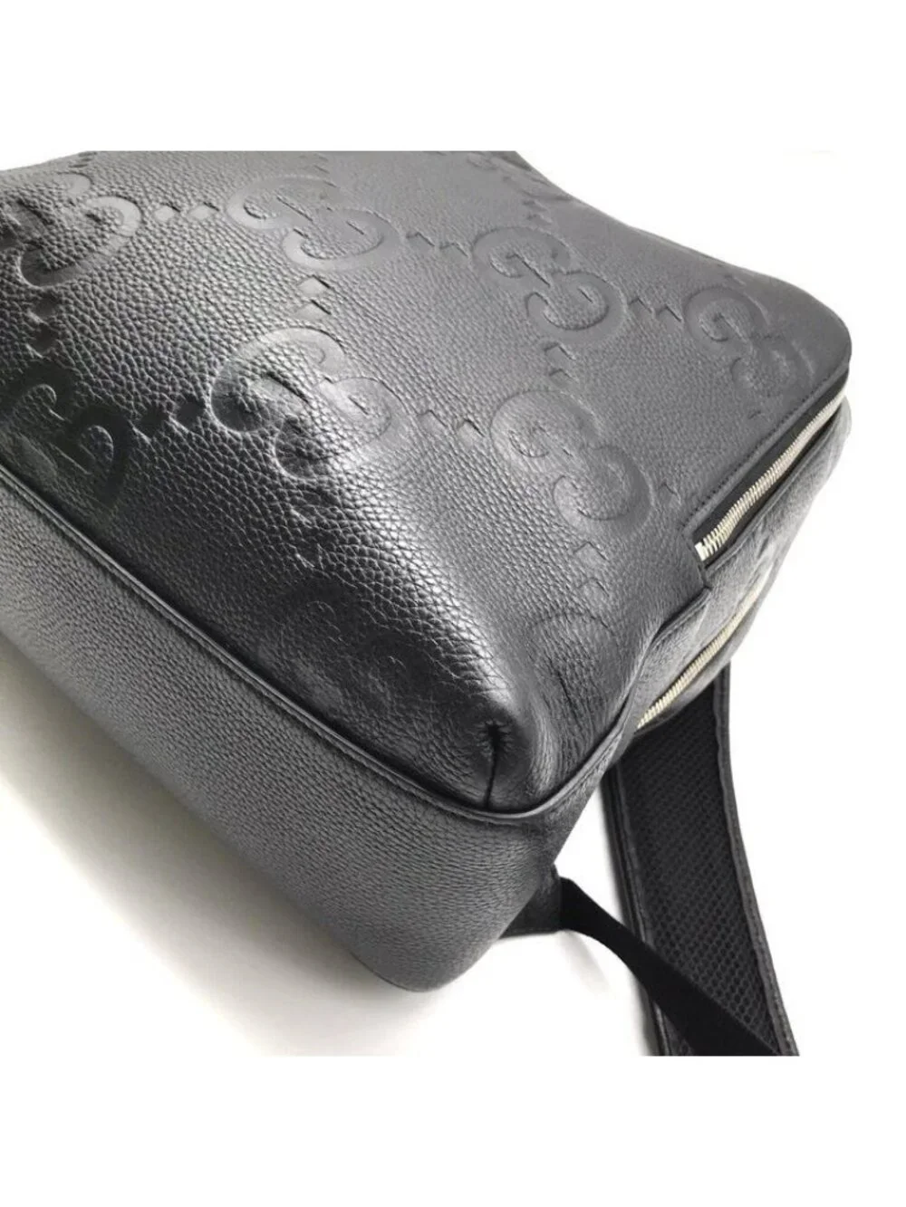 Gucci Jumbo GG Leather Backpack Pack Black